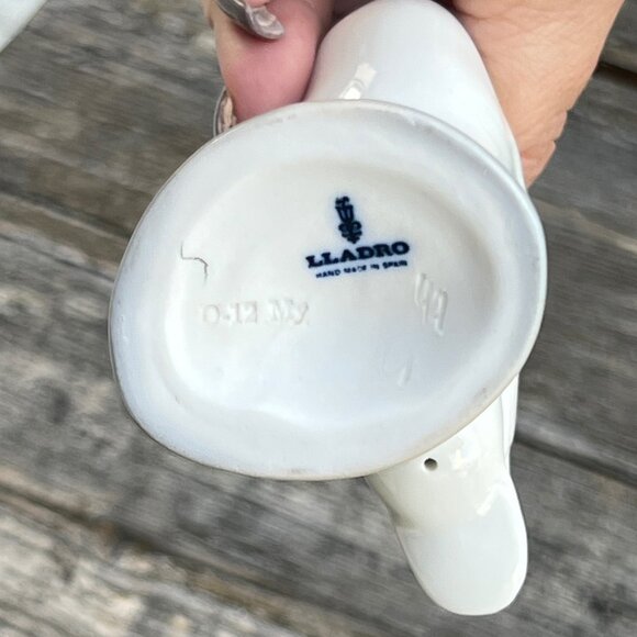 Vintage Lot Of 2 Lladro Preening Long Neck Swan Goose Figurines Pair Little Duck - Picture 8 of 14